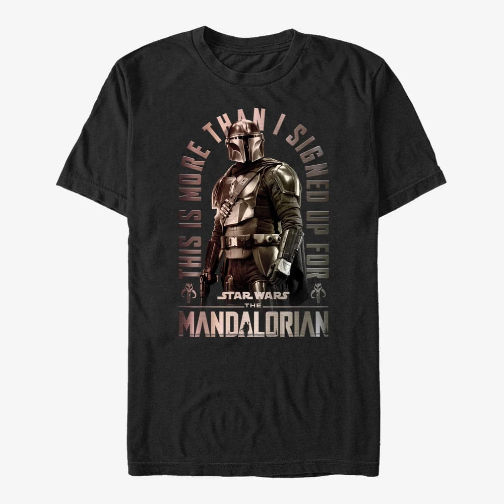 Тениски Merch Star Wars: The Mandalorian - Signed Up Unisex T-Shirt Black