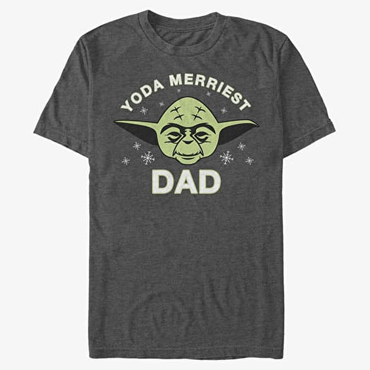 T-shirt Merch Star Wars: Classic - Yoda Merriest Dad Unisex T-Shirt Dark Heather Grey