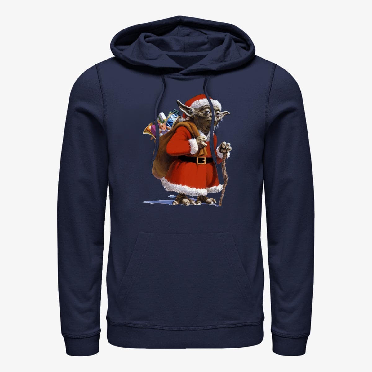 Hoodies and sweatshirts  Merch Star Wars: Classic - Santa Yoda Unisex Hoodie Navy Blue