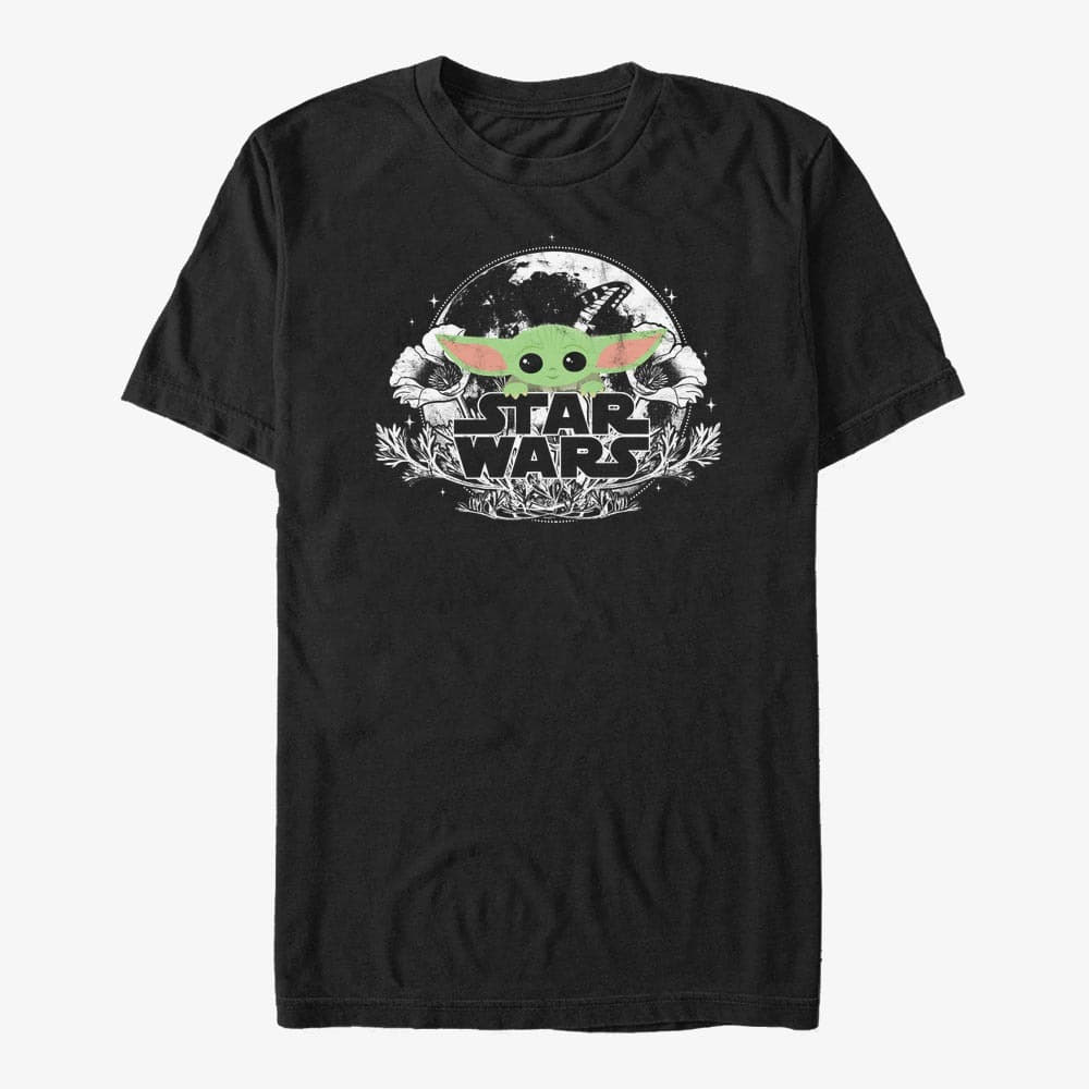 Тениски Merch Star Wars: The Mandalorian - The Child Floral Unisex T-Shirt Black