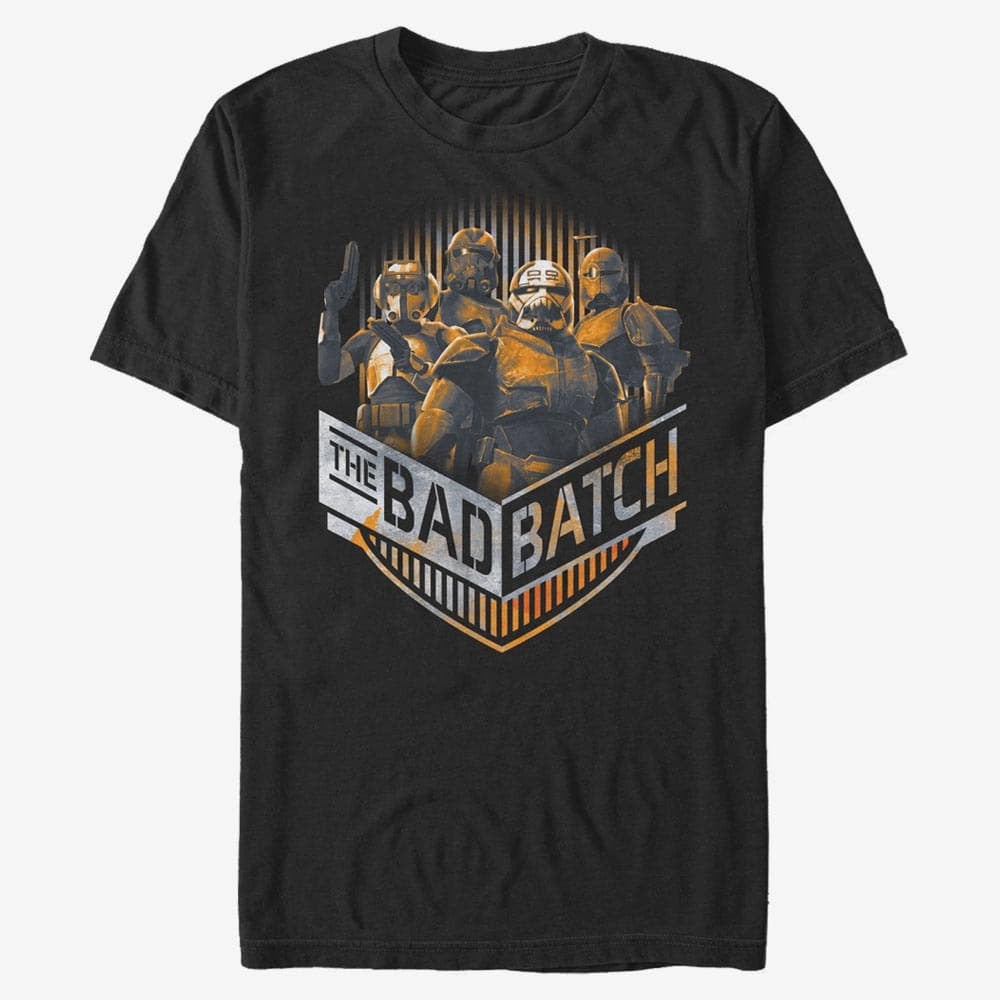 Trička Merch Star Wars: The Bad Batch - Batch Group Chevron Unisex T-Shirt Black
