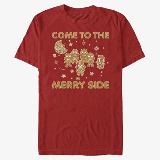 Tričko Merch Star Wars: Classic - Gingerbread Side Unisex T-Shirt Red