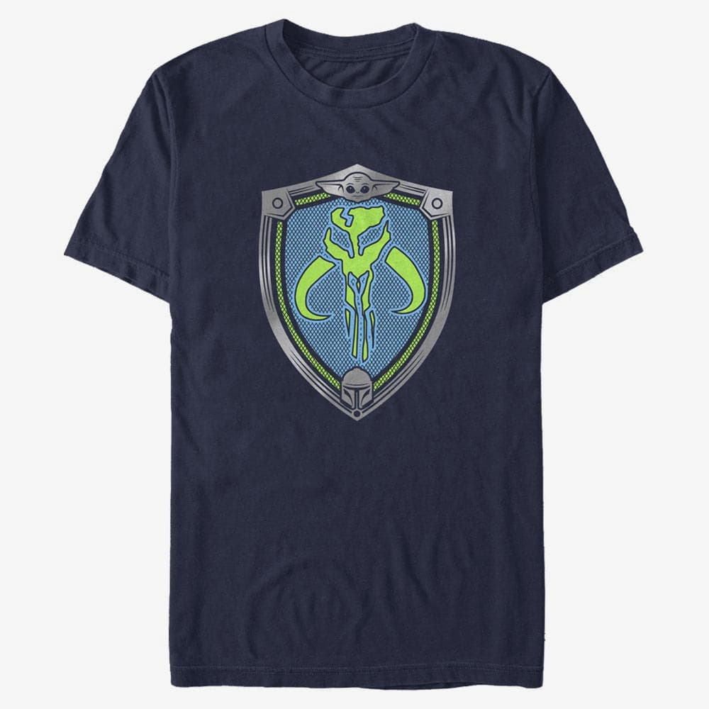 T-shirts Merch Star Wars: The Mandalorian - MANDO SHIELD Unisex T-Shirt Navy Blue