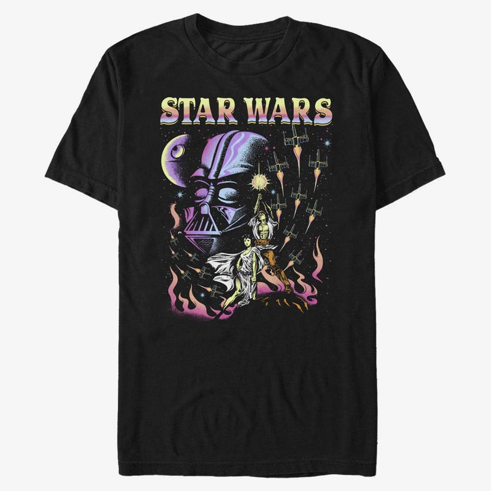 Тениски Merch Star Wars: A New Hope - Blacklight Dark Side Unisex T-Shirt Black