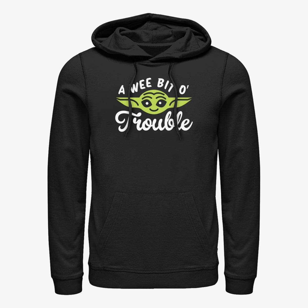 Felpe Merch Star Wars: The Mandalorian - Yoda Face Trouble Unisex Hoodie Black