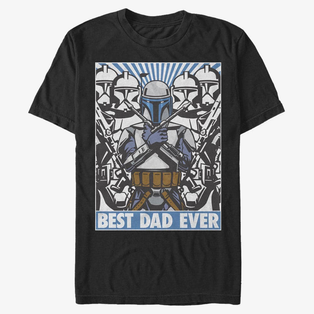 Trička Merch Star Wars: Clone Wars - Jango Dad Unisex T-Shirt Black