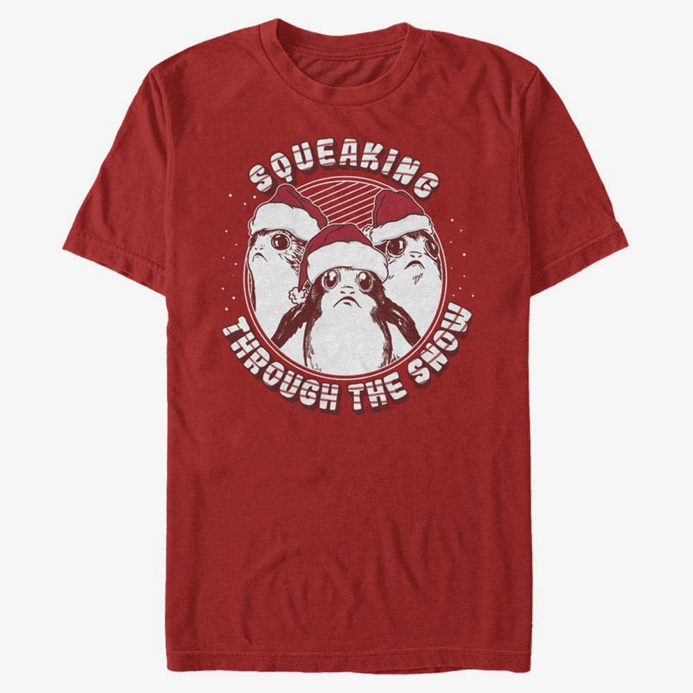 T-shirts Merch Star Wars: The Force Awakens - Squeaking Through the Snow Unisex T-Shirt Red