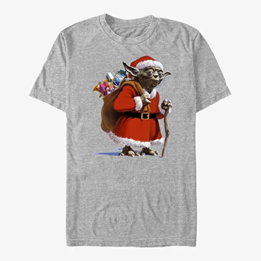 T-shirt Merch Star Wars: Classic - Santa Yoda Unisex T-Shirt Heather Grey