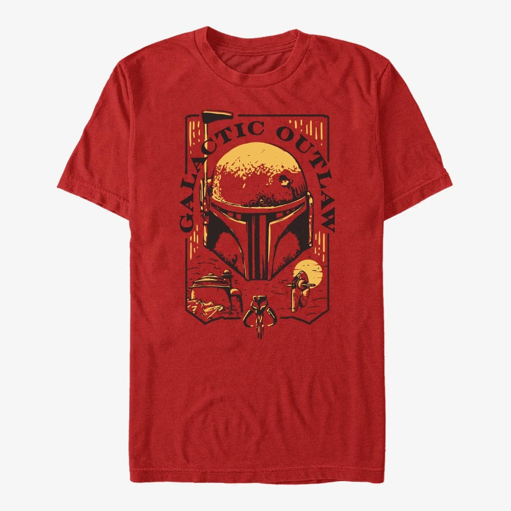 Тениски Merch Star Wars The Book Of Boba Fett - Galactic Outlaw Logo Unisex T-Shirt Red