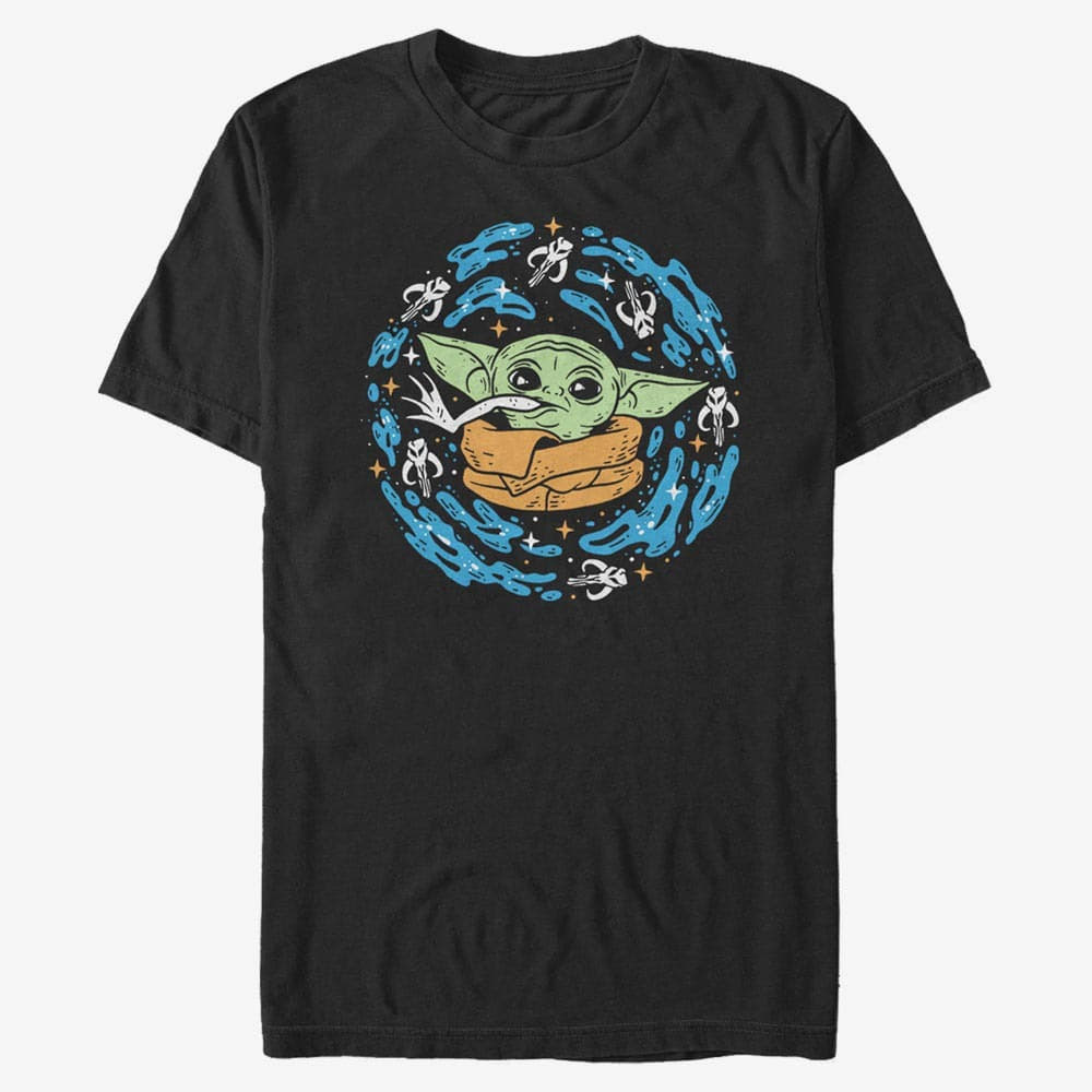 Тениски Merch Star Wars: The Mandalorian - Frog Spiral Unisex T-Shirt Black