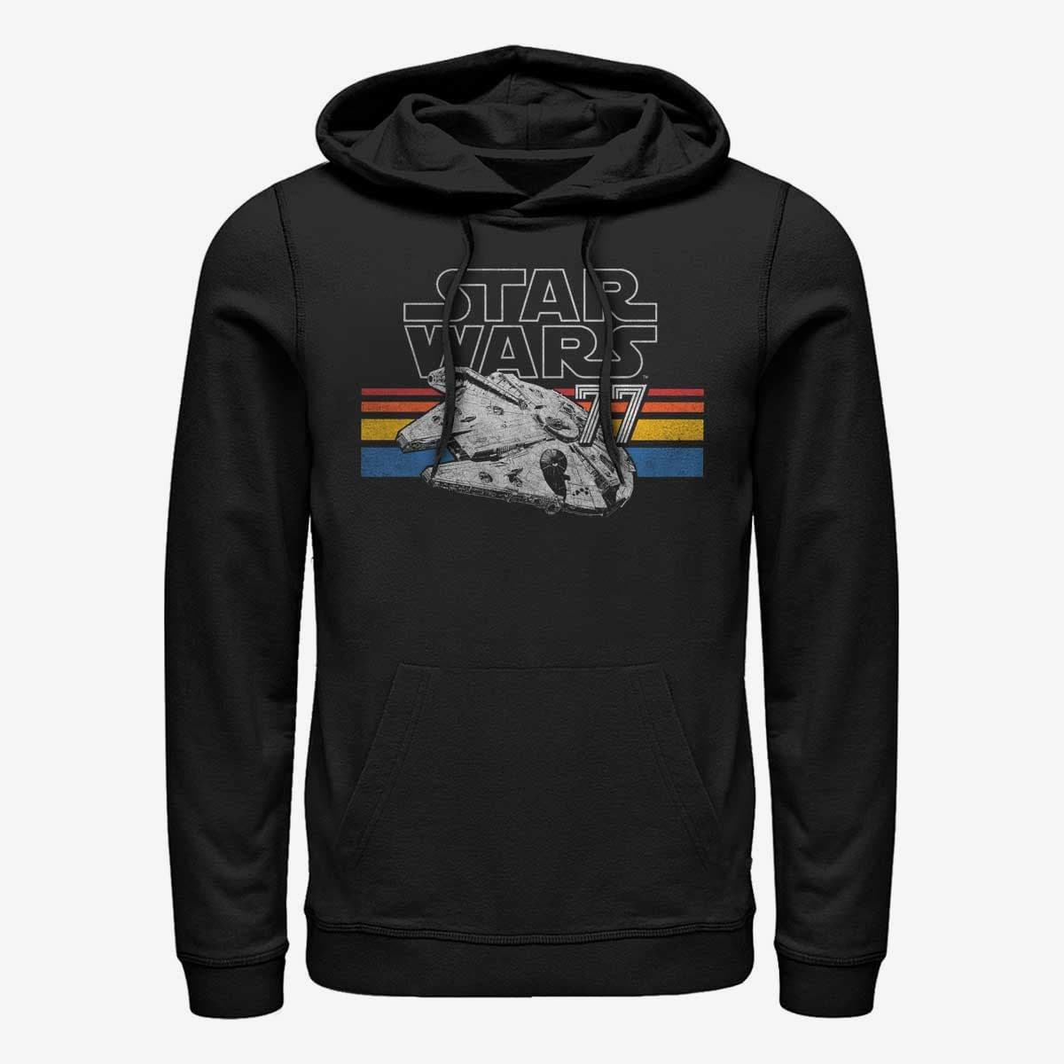 Mikiny Merch Star Wars: Classic - Falcon Stripes Unisex Hoodie Black