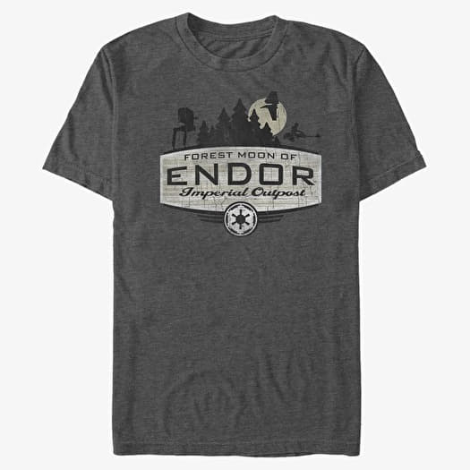 T-shirt Merch Star Wars: Classic - Endor Badge Unisex T-Shirt Dark Heather Grey