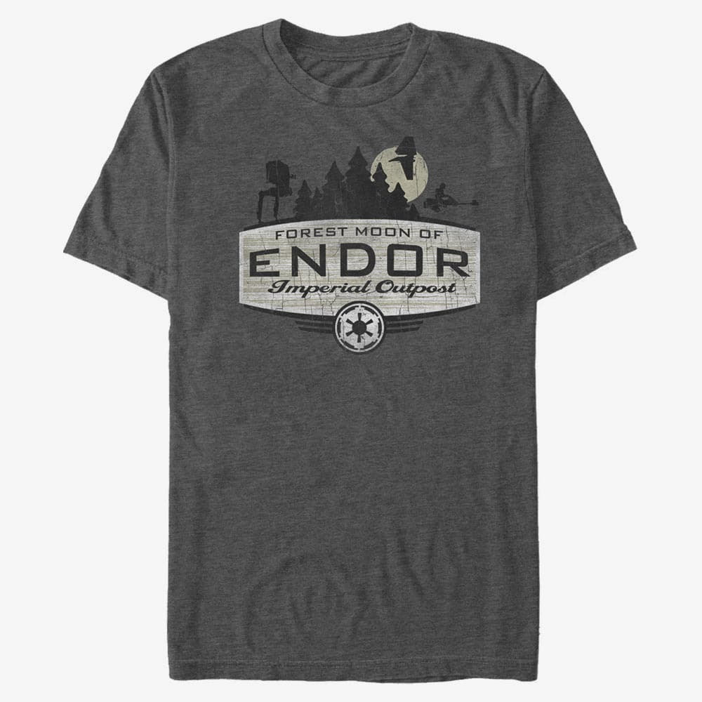 T-shirts Merch Star Wars: Classic - Endor Badge Unisex T-Shirt Dark Heather Grey