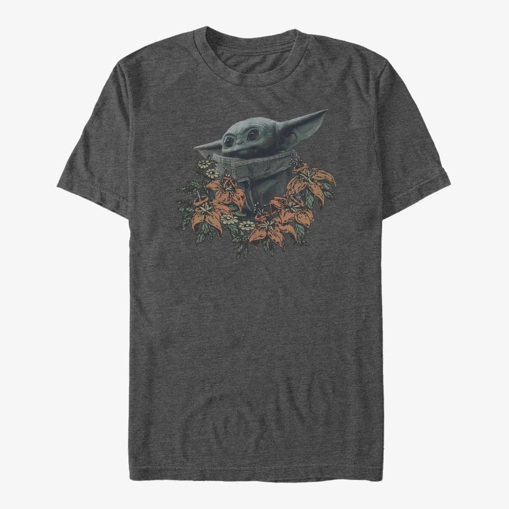 Camisetas Merch Star Wars: The Mandalorian - FLOWER CHILD Unisex T-Shirt Dark Heather Grey