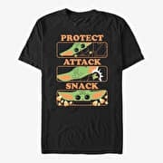 Merch Star Wars: The Mandalorian - Protect and Snack Unisex T-Shirt Black