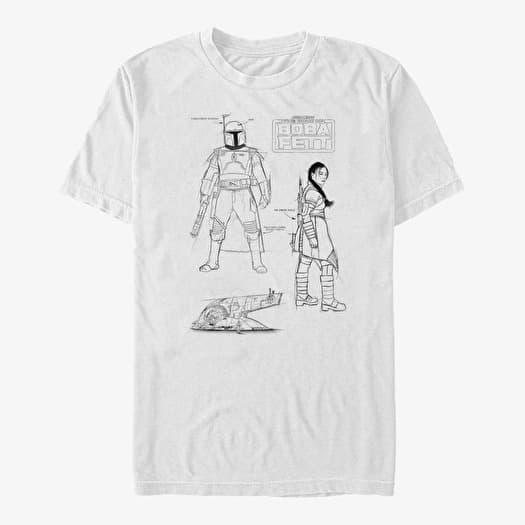 Merch Star Wars The Book Of Boba Fett - Fett Sketches Unisex T-Shirt White