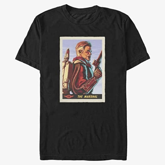 T-shirt Merch Star Wars: The Mandalorian - Marshal Card Unisex T-Shirt Black
