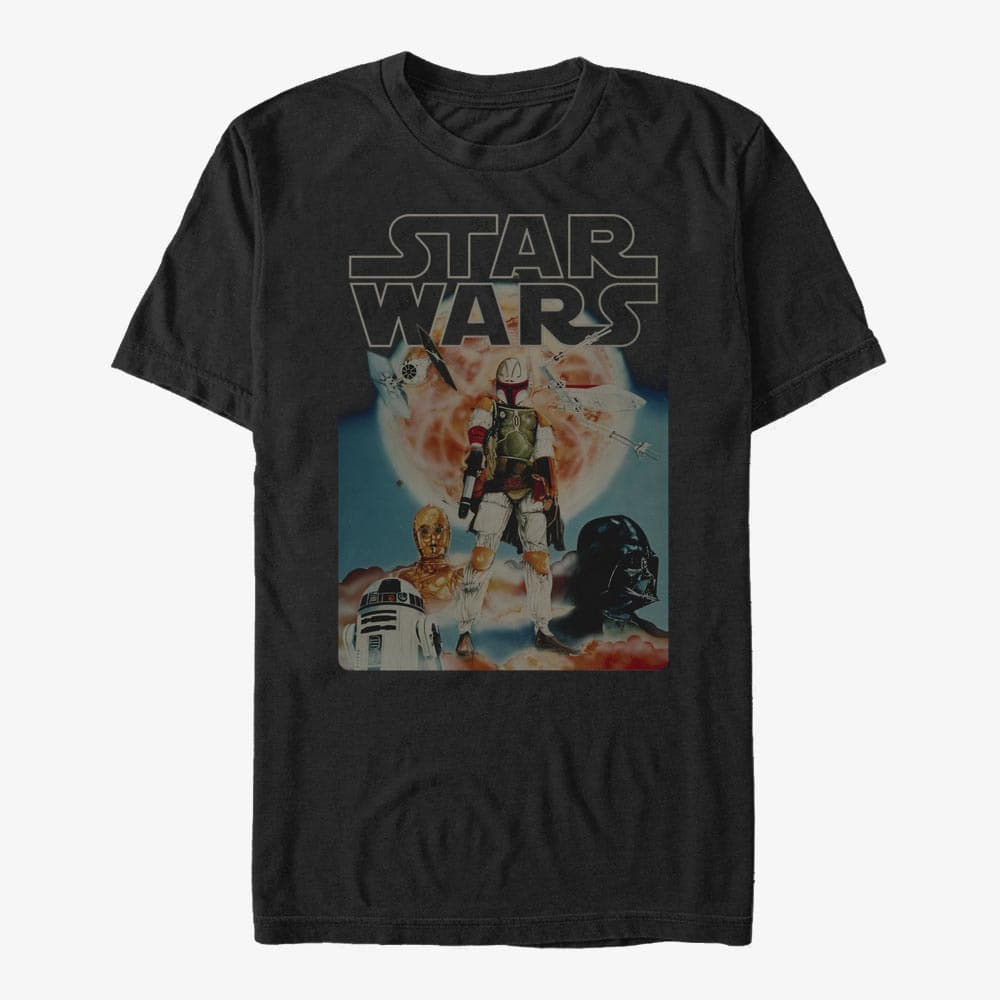 Magliette Merch Star Wars: Classic - Fett Sun Unisex T-Shirt Black