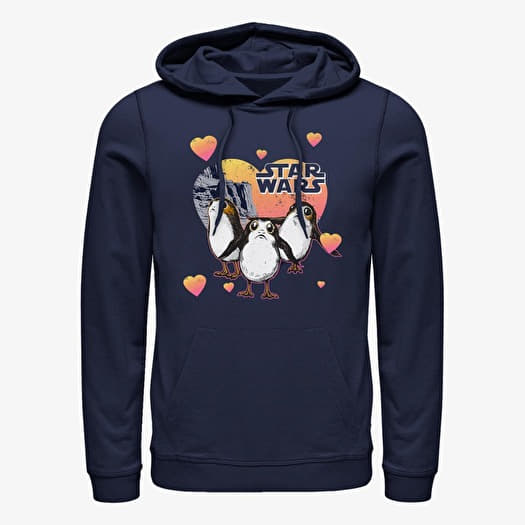 Sweatshirt Merch Star Wars: The Force Awakens - Porg Hearts Unisex Hoodie Navy Blue