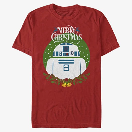 Majica Merch Star Wars: Classic - R2 Wreath Unisex T-Shirt Red