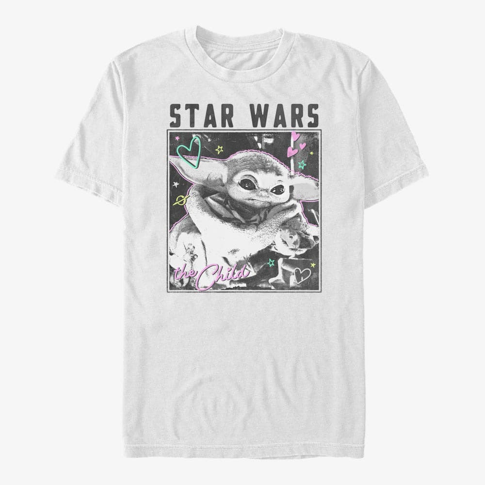 T-skjorter Merch Star Wars: The Mandalorian - Doodle Photo Unisex T-Shirt White