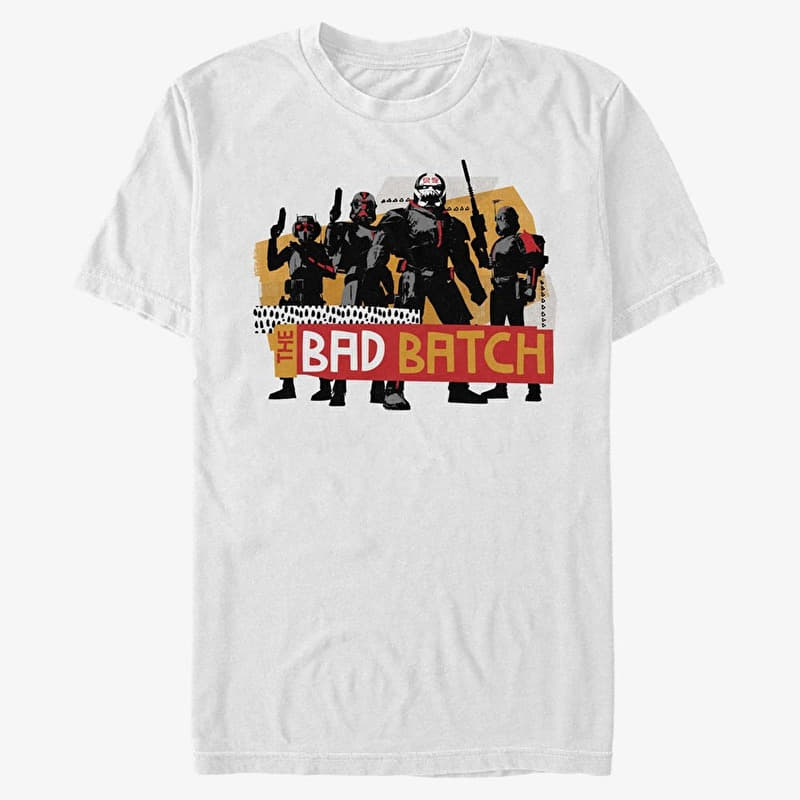Camiseta Merch Star Wars: Clone Wars - Bad Batch Unisex T-Shirt White