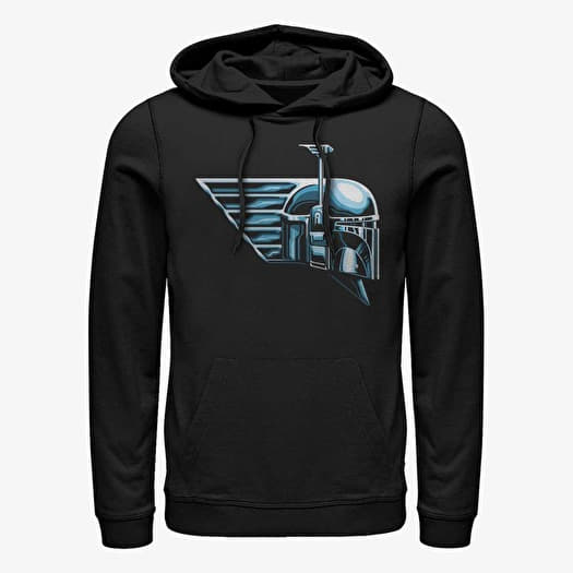 Džemperis Merch Star Wars Book of Boba Fett - Chrome Boba Helmet Unisex Hoodie Black
