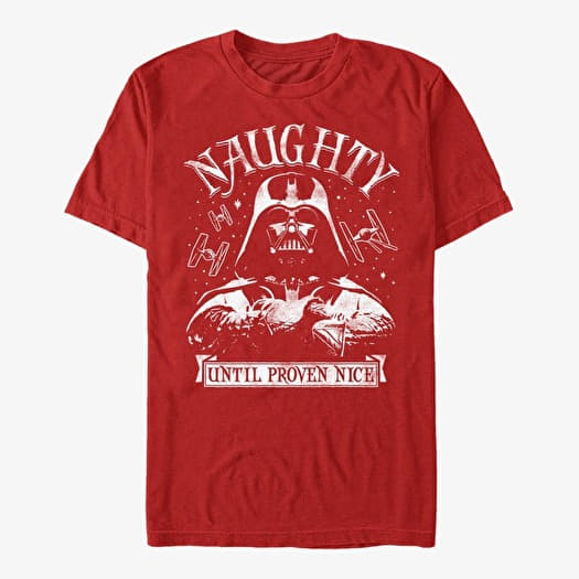 Tričko Merch Star Wars: Classic - Naughty Until Nice Unisex T-Shirt Red