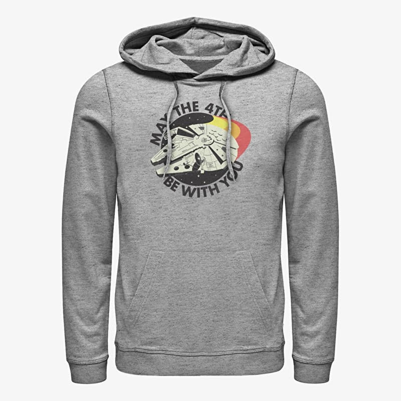 Sweatshirt Merch Star Wars - RETRO MAY FALCON Unisex Hoodie Heather Grey
