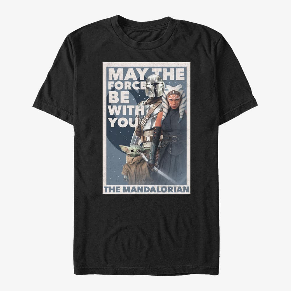 Тениски Merch Star Wars: The Mandalorian - MandoMon Epi5 This is the Force Unisex T-Shirt Black