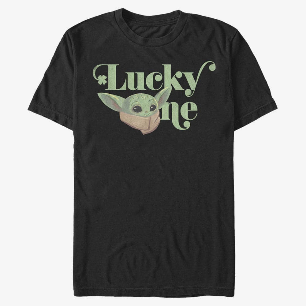 Тениски Merch Star Wars: The Mandalorian - LUCKY ONE Unisex T-Shirt Black