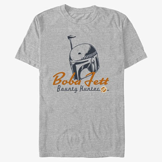 T-shirt Merch Star Wars Book of Boba Fett - Boba Helmet Unisex T-Shirt Heather Grey