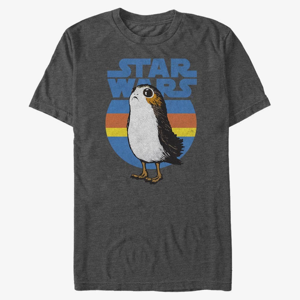 Trička Merch Star Wars: Last Jedi - Porg Simple Unisex T-Shirt Dark Heather Grey