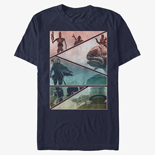 T-shirt Merch Star Wars: The Mandalorian - Mandalorian Panels Unisex T-Shirt Navy Blue