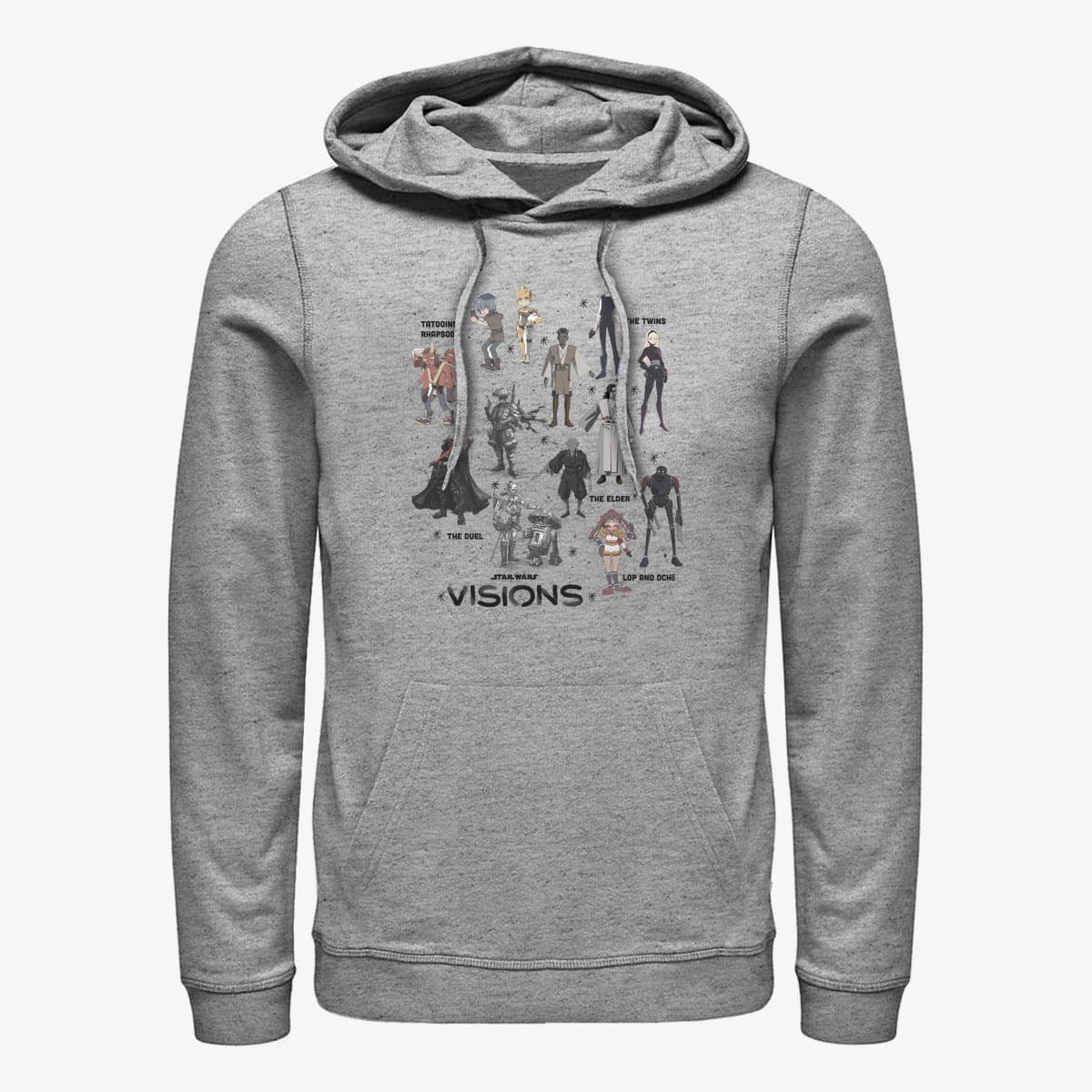 Felpe Merch Star Wars: Visions - Textbook Characters Unisex Hoodie Heather Grey