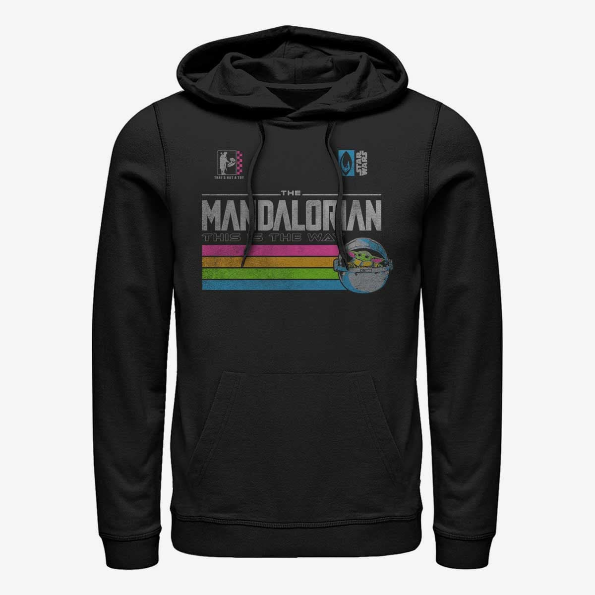 Dukserice Merch Star Wars: Mandalorian - Child Stripes Unisex Hoodie Black