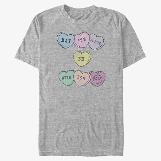 T-shirt Merch Star Wars: Classic - Force Hearts Unisex T-Shirt Heather Grey
