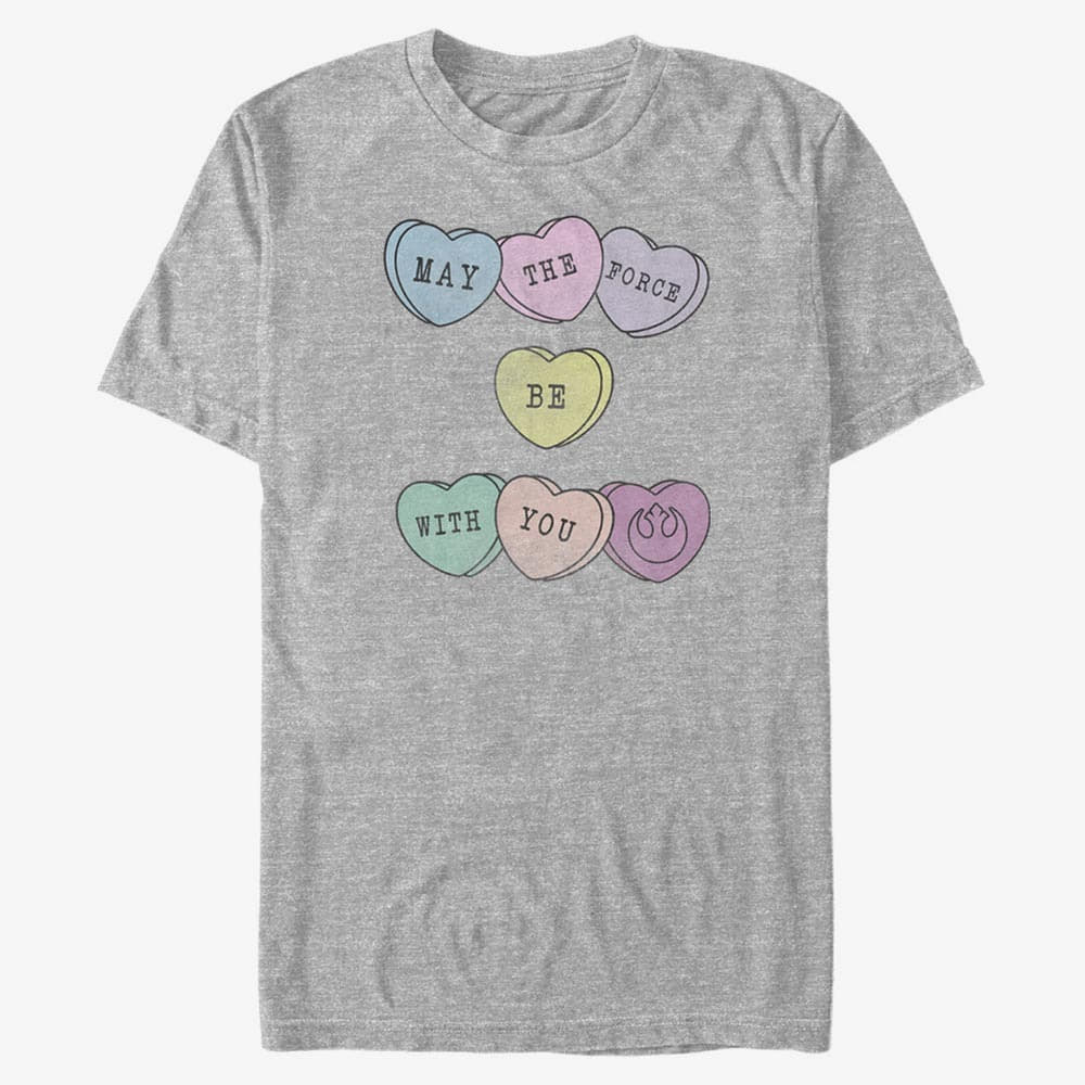 T-Shirts Merch Star Wars: Classic - Force Hearts Unisex T-Shirt Heather Grey