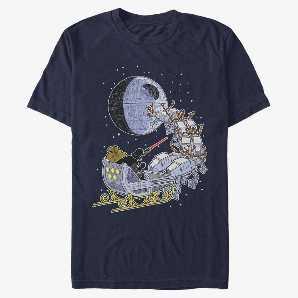 Тениски Merch Star Wars: Classic - Vader Sleigh Unisex T-Shirt Navy Blue