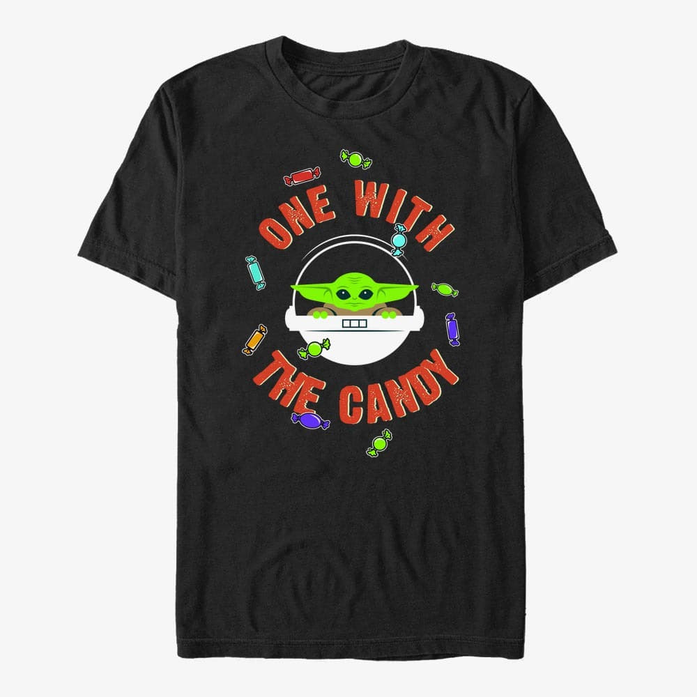 Trička Merch Star Wars: The Mandalorian - One With The Candy Unisex T-Shirt Black