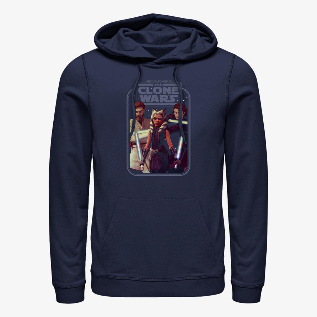 Mikiny Merch Star Wars: Clone Wars - Hero Group Shot Unisex Hoodie Navy Blue