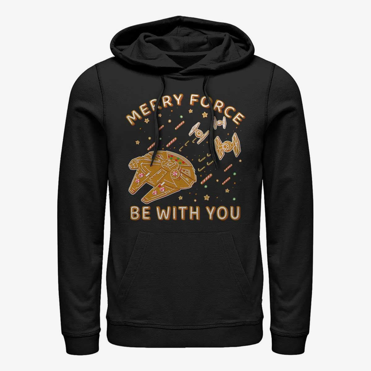 Hoodies and sweatshirts  Merch Star Wars: Classic - Gingerbread Falcon Unisex Hoodie Black