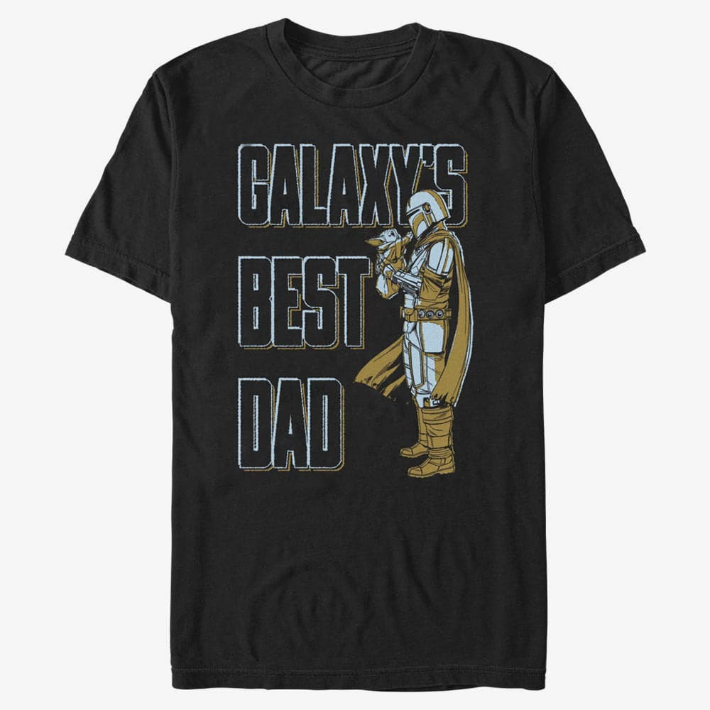 Trička Merch Star Wars: The Mandalorian - Daddy MandoO Unisex T-Shirt Black