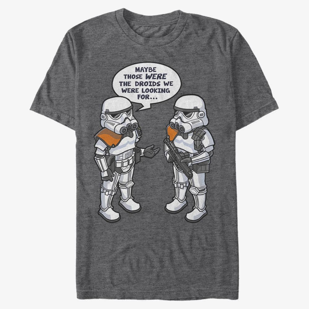 Тениски Merch Star Wars - Droid Whoops Unisex T-Shirt Dark Heather Grey