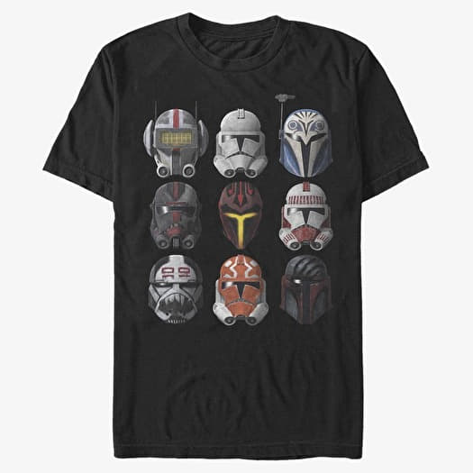 T-shirt Merch Star Wars: Clone Wars - Clone Helmets Unisex T-Shirt Black