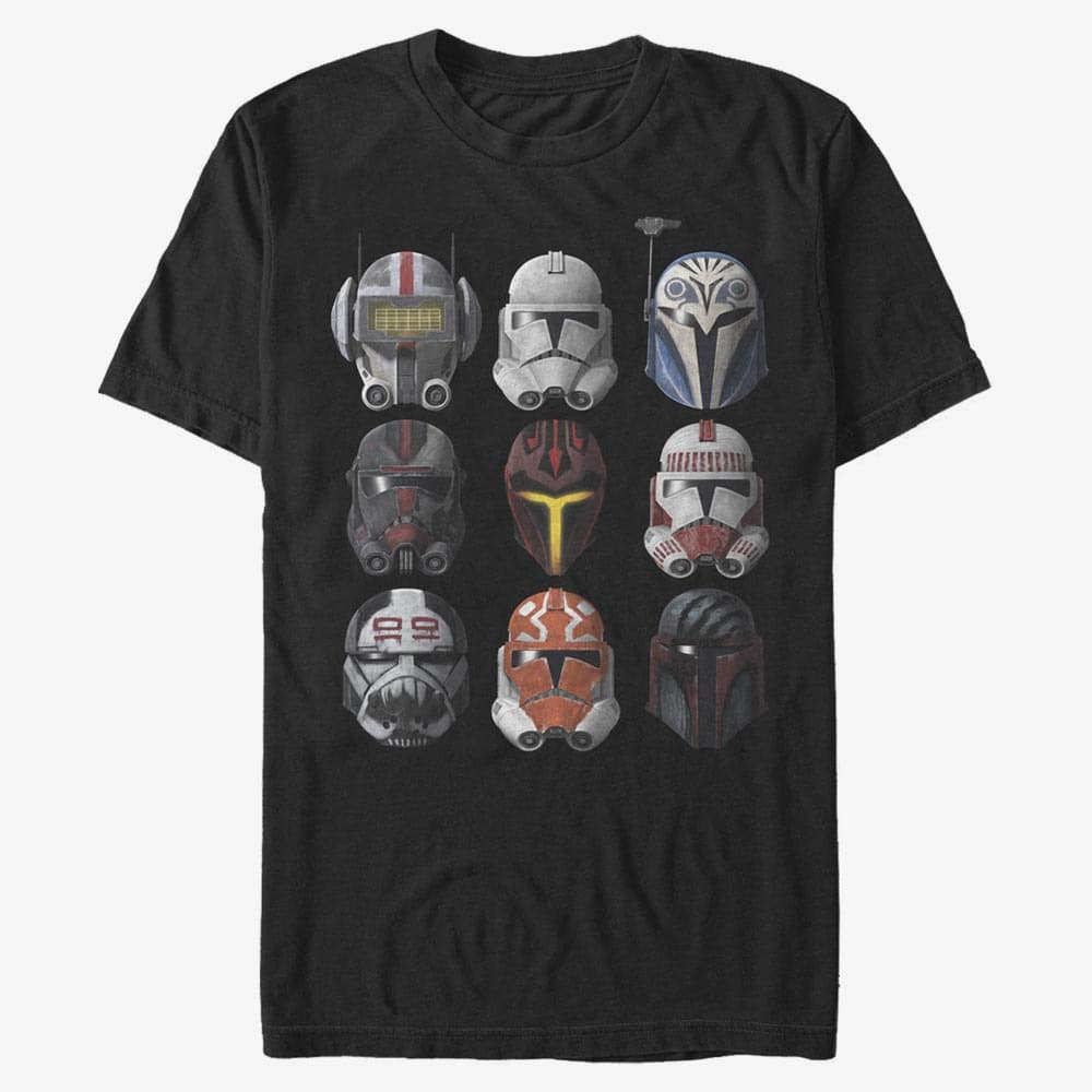 Тениски Merch Star Wars: Clone Wars - Clone Helmets Unisex T-Shirt Black