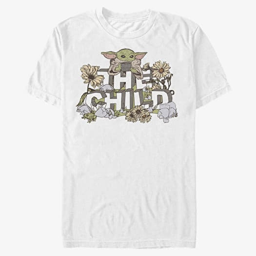 Maglietta Merch Star Wars: The Mandalorian - Vintage Flower Child Unisex T-Shirt White