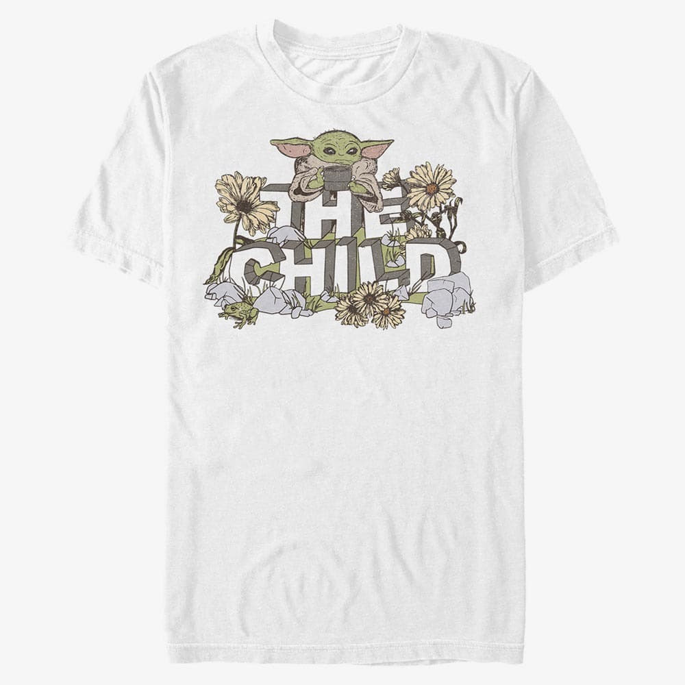 T-Shirts Merch Star Wars: The Mandalorian - Vintage Flower Child Unisex T-Shirt White