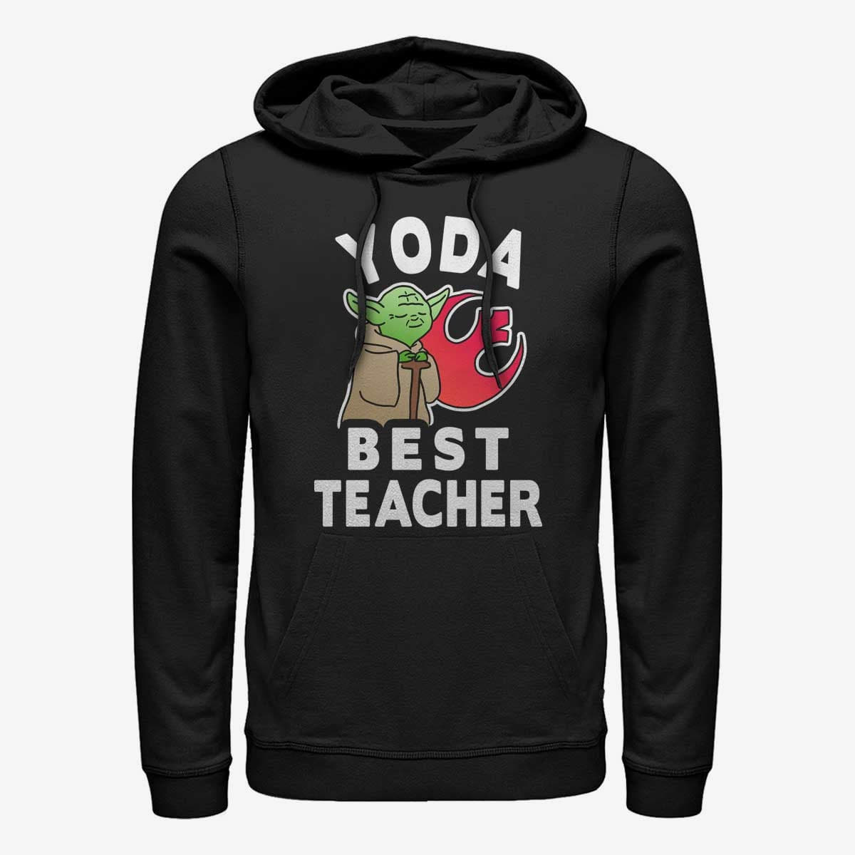 Mikiny Merch Star Wars: Clone Wars - Yoda Teacher Unisex Hoodie Black