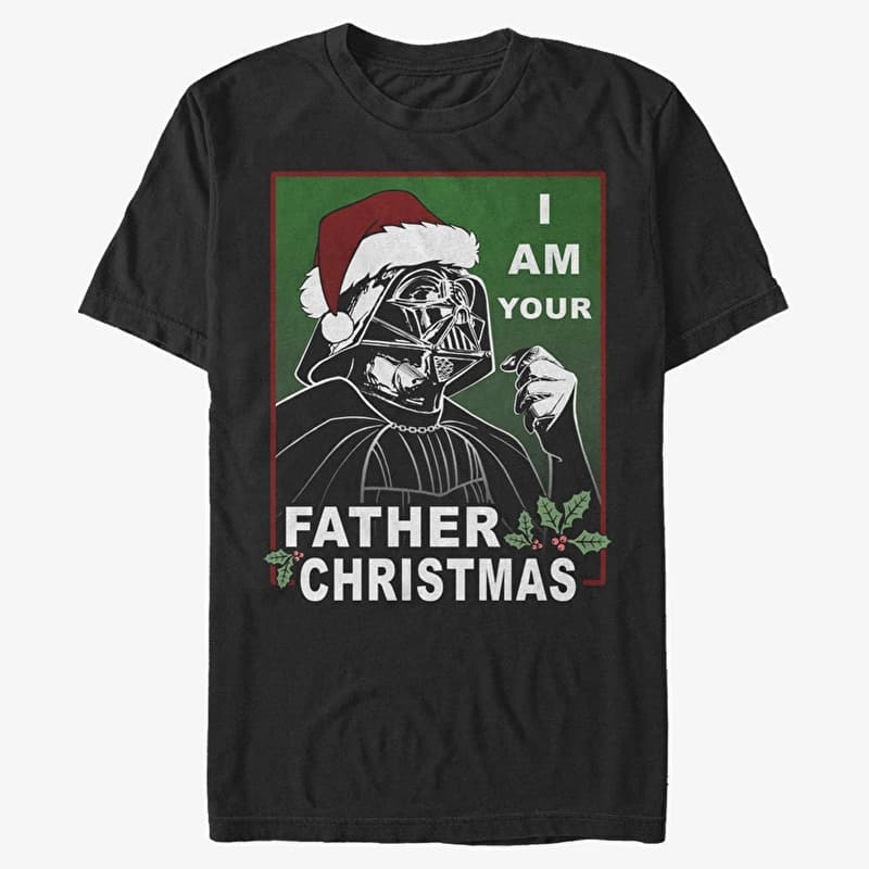 T-shirt Merch Star Wars: Classic - Vader Father Christmas Unisex T-Shirt Black